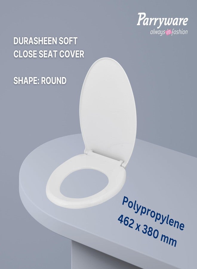 Parryware Durasheen Soft Close Toilet Seat Cover with Adjustable Hinges | Eco-friendly Material with Superior Finish | Round Shape & Ultra White Colour | Western Commode | Bathroom Fixtures (E82921C) - Image 5